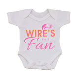 WW03 - Wire's No.1 Fan Personalised Baby Vest, example Warrington Wolves