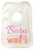 WW04 - Born To Support The Wire's Personalised Baby Bib, example Warrington Wolves