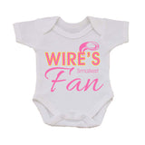 WW05 - Wire's Smallest Fan Personalised Baby Vest, examples Warrington Wolves