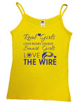 WW14 - Real Girls Love Rugby League, Smart Girls Love The Wire Hooded Top, example Warrington Wolves