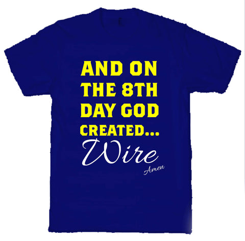 WW15 - On The 8th Day God Made The Wire T-Shirt, example Warrington Wolves