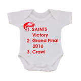 WWS01 - Saints Victory, Baby Vest, example for St Helens RLFC - COYS