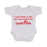 WWS02 - I Can't Walk or Talk Saints Baby Bib, example for St Helens RLFC - COYS