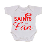 WWS03 - Saints' No. 1 Fan Baby Bib, example for St Helens RLFC - COYS