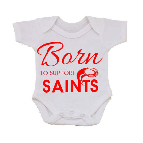 WWS04 - Born To Support Saints Baby Vest, example for St Helens RLFC - COYS