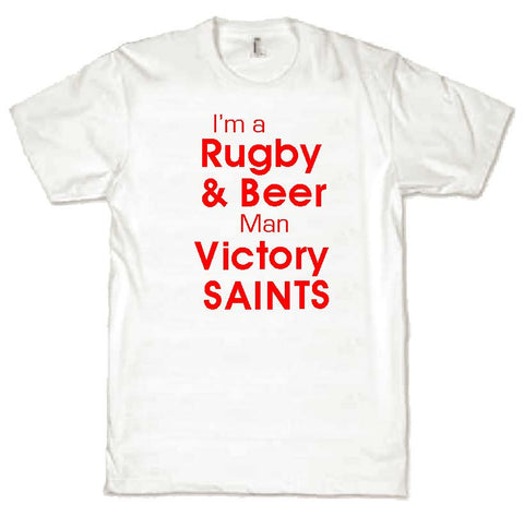 WWS08 - Rugby & Beer Victory Saints T-Shirt, example for St Helens RLFC - COYS