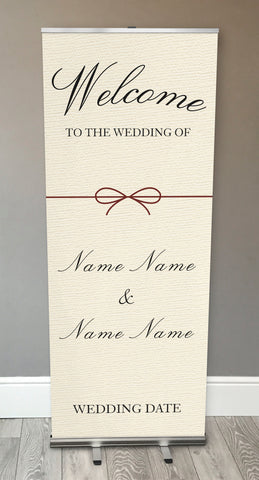 WD12 - Personalised Wedding Bow Retractable Banner