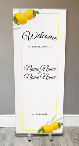 WD14 - Personalised Wedding Fresh Lemon Retractable Banner