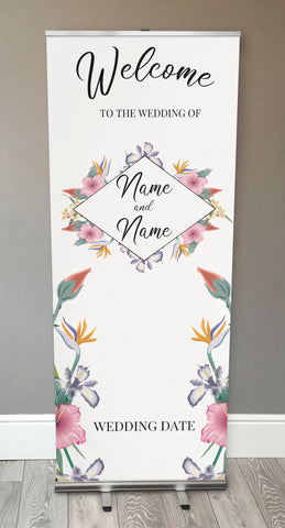 WD15 - Personalised Wedding Flowers Retractable Banner