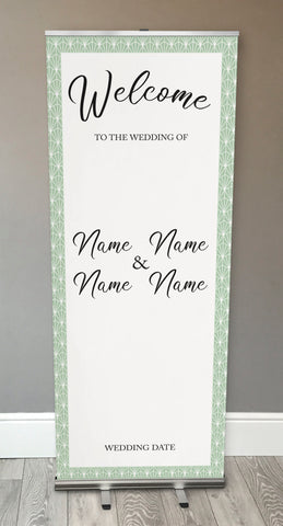 WD13 - Personalised Wedding Geometric Retractable Banner
