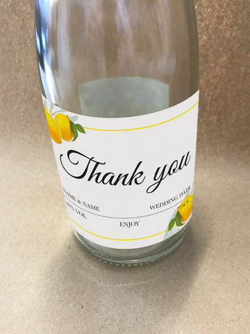 WD14 - Personalised Wedding Fresh Lemons Bottle Label