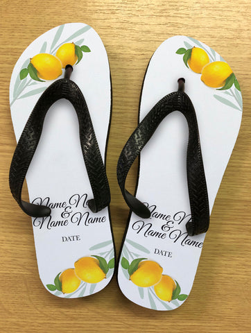WD14 - Personalised Wedding Fresh Lemon Flip Flops