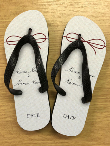 WD12 - Personalised Wedding Bow Flip Flops