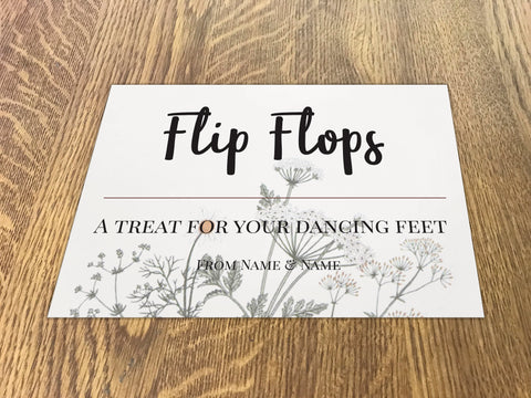 WD11 - Personalised Wedding Floral Flip Flop Sign