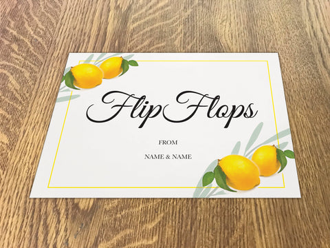 WD14 - Personalised Wedding Fresh Lemon Flip Flop Sign