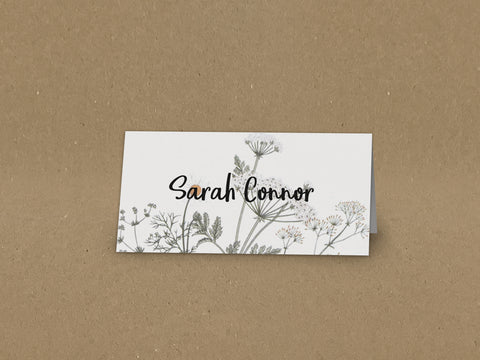 WD11 - Personalised Wedding Floral Placecards
