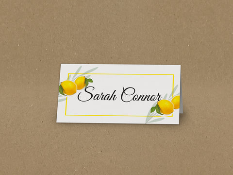 WD14 - Personalised Wedding Fresh Lemon Placecards