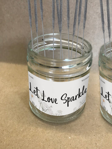 WD11 - Personalised Wedding Floral Sparkler Jar Label