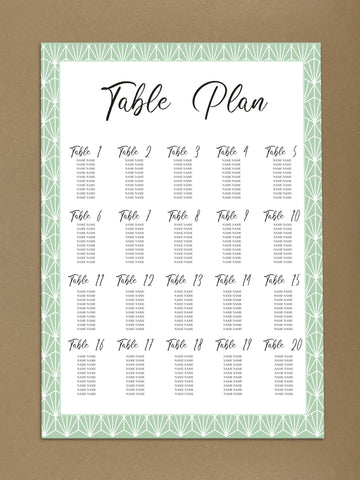 WD13 - Personalised Wedding Geometric Table Plan