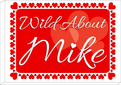 VA14 - Wild About - Name Valentine's Personalised Canvas Print