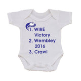 WW01 - Wire Victory (Warrington Wolves), Wembley (Any Venue or Year) Personalised Baby Vest