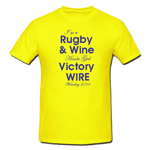 WW09 - Rugby & Wine Victory T-Shirt, example Warrington Wolves