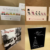 Christmas Cards for Business or Home, Swirl Tree with Company or Family Name