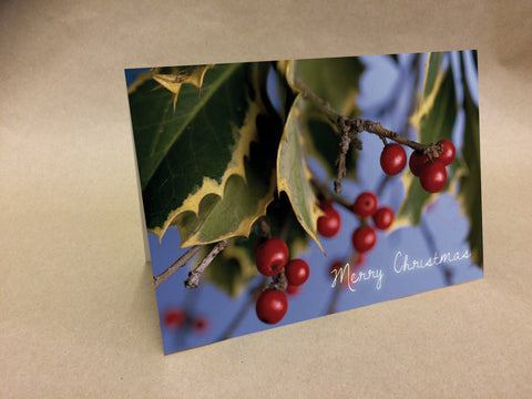 Christmas Cards for Business, Wild Berries with Festive Message & Company Logo