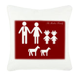 Family Name and Figures Personalised Cushion Cover