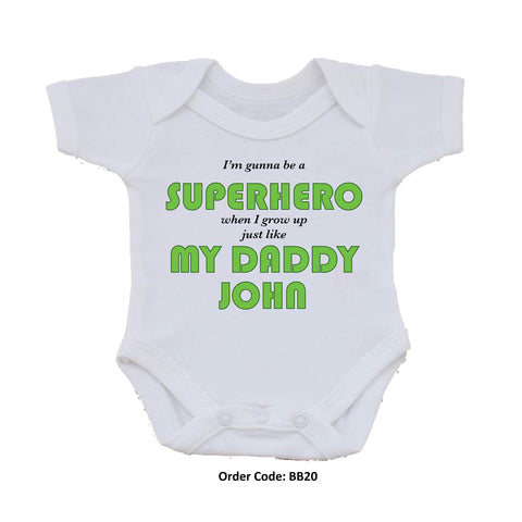 BB20 - Superhero Personalised Baby Vest