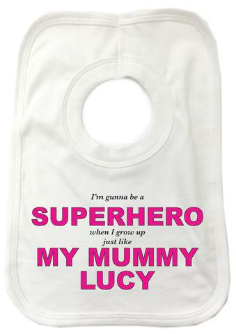 BB24 - Superhero Mum Personalised Baby Bib